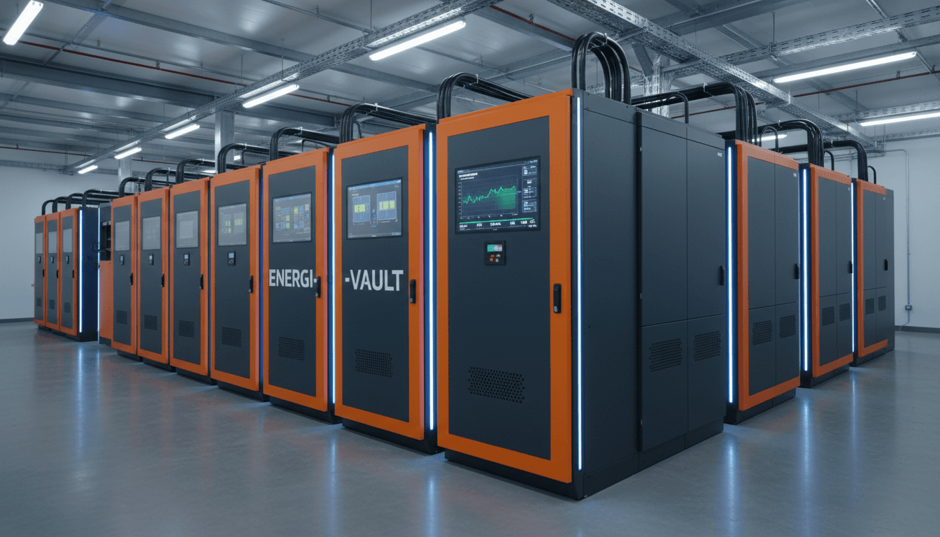 Industrial battery storage container with monitoring systems for energy management projects